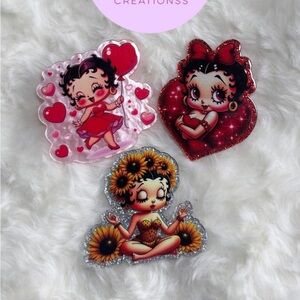 Betty cartoon character badge reels